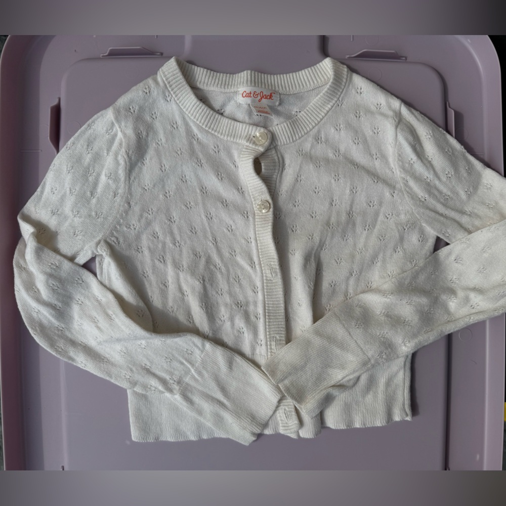 Cat & Jack Cream Button-Up Cardigan size XS